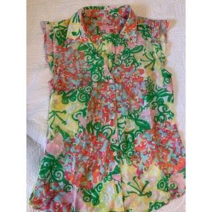 Lilly Pulitzer beaded floral blouse
